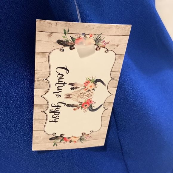 Royal Blue Butterfly Ruffle Sleeve Top - Picture 9 of 9